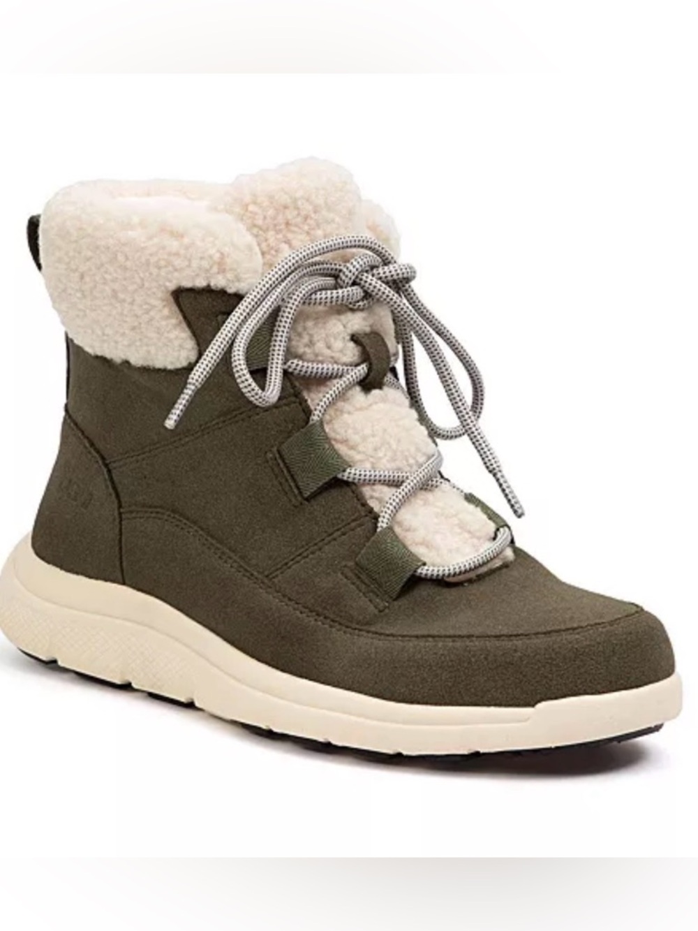New JBU Olive Green Sherpa-Lined Lace-Up Winter Boot Sz 7.5 M